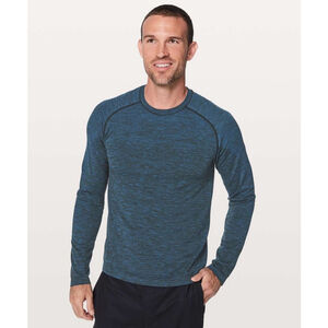 Men's Lululemon Metal Vent Tech Long Sleeve, Size L, Dark Royal / Black
